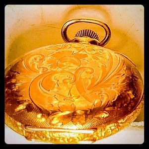 ANTIQUE ELGIN HUNTING CASE POCKET WATCH 7JEWELS